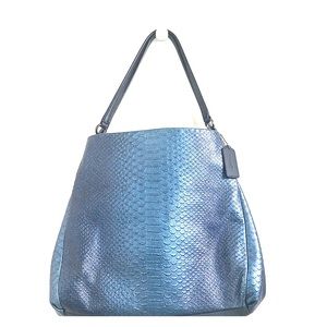 Coach Phoebe Blue Metallic Snake Leather Purse